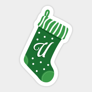 Christmas Stocking with Letter U Sticker